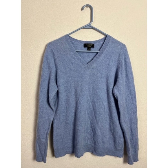 Cashmere Charter Club Luxury Sweaters - Cashmere Charter Club XL Luxury Sweater Womens V Neck Long Sleeve Blue Top